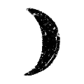 Crescent moon silhouette with starry texture representing zodiac birth chart